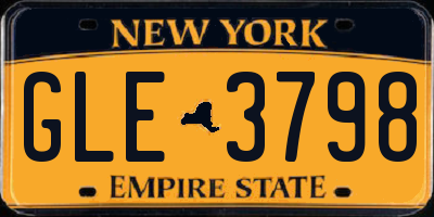NY license plate GLE3798
