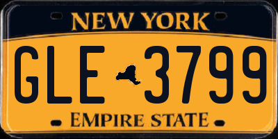 NY license plate GLE3799