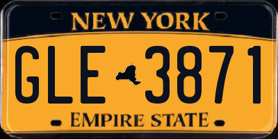NY license plate GLE3871