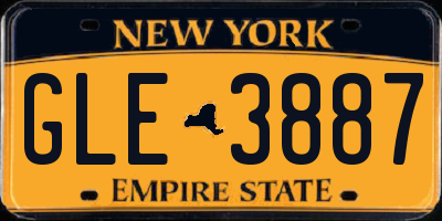 NY license plate GLE3887