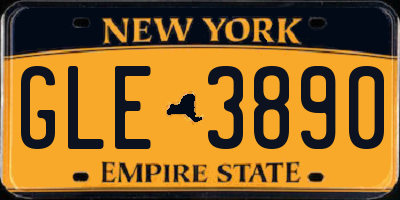 NY license plate GLE3890
