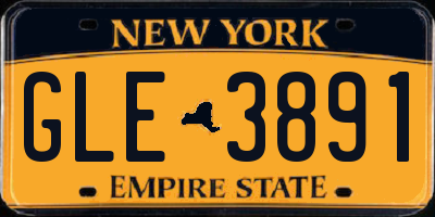 NY license plate GLE3891