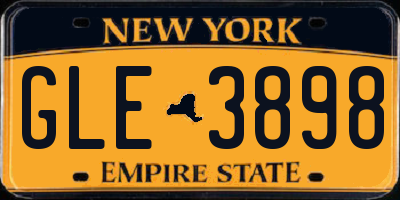 NY license plate GLE3898