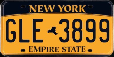 NY license plate GLE3899