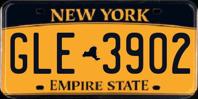 NY license plate GLE3902