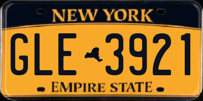 NY license plate GLE3921