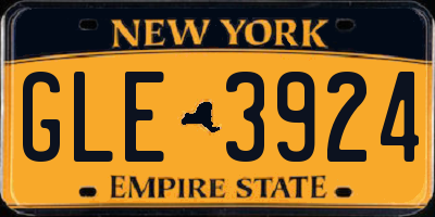 NY license plate GLE3924