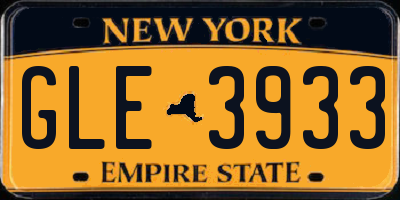 NY license plate GLE3933