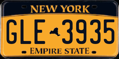 NY license plate GLE3935