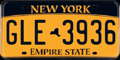NY license plate GLE3936