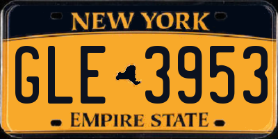 NY license plate GLE3953