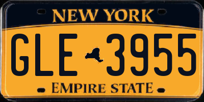 NY license plate GLE3955