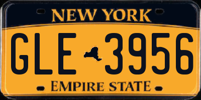 NY license plate GLE3956