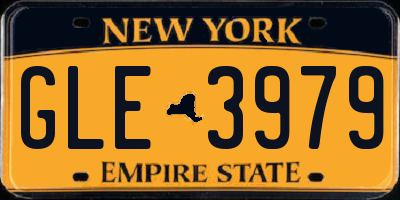 NY license plate GLE3979