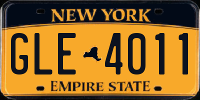 NY license plate GLE4011