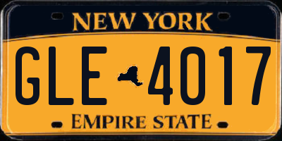 NY license plate GLE4017