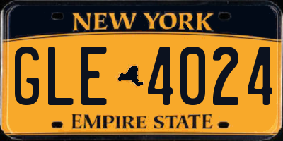 NY license plate GLE4024