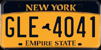 NY license plate GLE4041