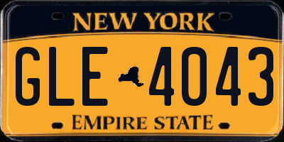 NY license plate GLE4043
