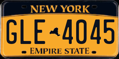 NY license plate GLE4045