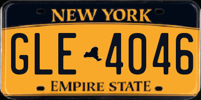 NY license plate GLE4046