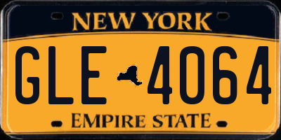 NY license plate GLE4064