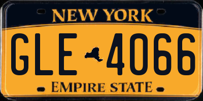 NY license plate GLE4066