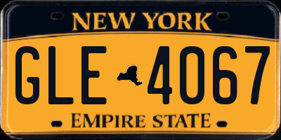 NY license plate GLE4067