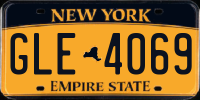 NY license plate GLE4069