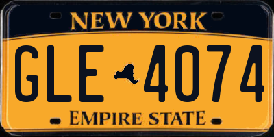 NY license plate GLE4074