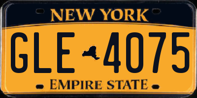 NY license plate GLE4075