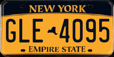 NY license plate GLE4095