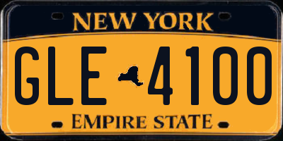 NY license plate GLE4100
