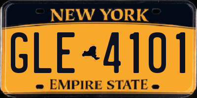 NY license plate GLE4101