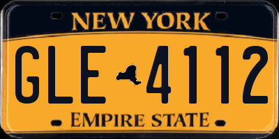 NY license plate GLE4112
