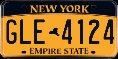 NY license plate GLE4124