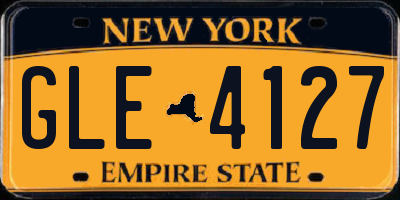 NY license plate GLE4127