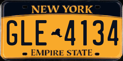 NY license plate GLE4134
