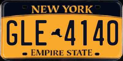 NY license plate GLE4140