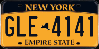 NY license plate GLE4141