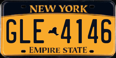 NY license plate GLE4146