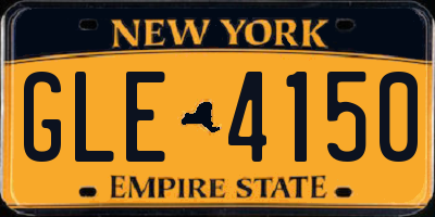 NY license plate GLE4150