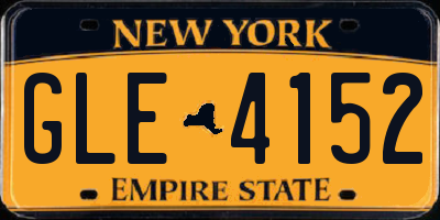 NY license plate GLE4152