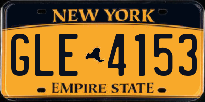NY license plate GLE4153