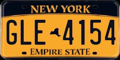 NY license plate GLE4154