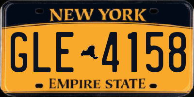 NY license plate GLE4158