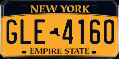 NY license plate GLE4160