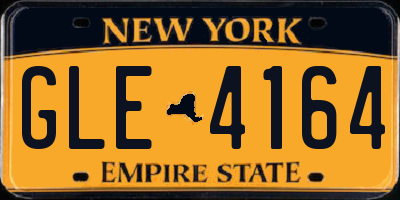 NY license plate GLE4164
