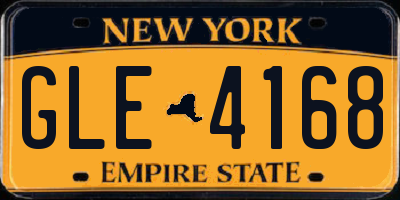 NY license plate GLE4168