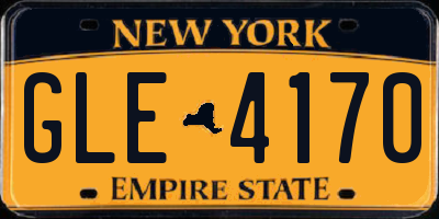 NY license plate GLE4170